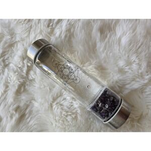 Glass Water Bottle with Crystal Chamber